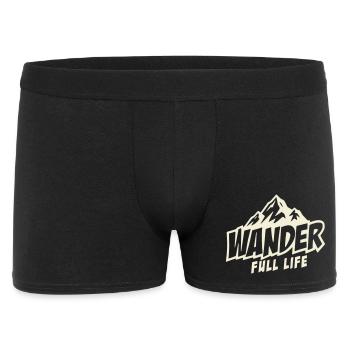 Wanderfull Life, jeu de mots sur la randonnée avec la montagne - Boxer Homme - noir - Devant