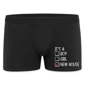 New House Checkbox Illustration - Men's Boxer Shorts - black - Front