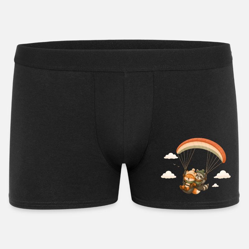 Tandemflug Fuchs Waschbär Cartoon - Männer Boxer Shorts - Schwarz