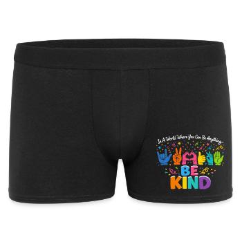 Be Kind Langue Des Signes Inclusif - Boxer Homme - noir - Devant