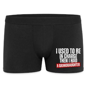 Dann habe ich das Sagen bekommen. Ich hatte eine Tochter. Komischer Vater. - Männer Boxer Shorts - Schwarz - Vorne