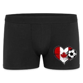 Canada Flag Soccer avec Cœur - Boxer Homme - noir - Devant