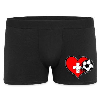 Flag Football suisse avec cœur - Boxer Homme - noir - Devant