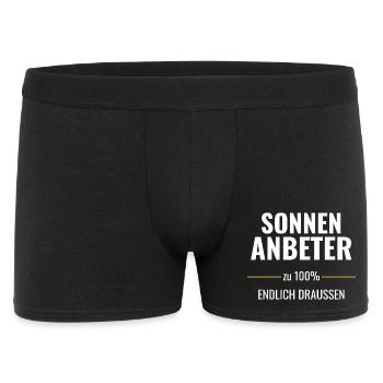 Sonnenanbeter zu 100% Endlich draußen - Männer Boxer Shorts - Schwarz - Vorne