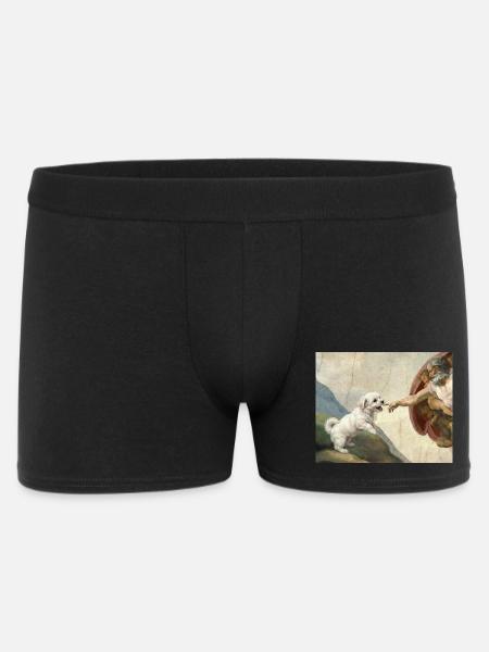 Dog God Hand Maltese Dogs meme - Men's Boxer Shorts - black