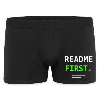 README First Programmer IT Humor Nerd Gift! - Men's Boxer Shorts - black - Front