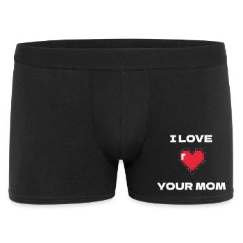 Pixel Herz Ich liebe deine Mutter - Männer Boxer Shorts - Schwarz - Vorne