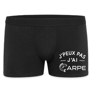Carpe Humour Cadeau Passionné de Pêche - Boxer Homme - noir - Devant