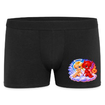 Angel & Devil – Sweet and Mischievous - Men's Boxer Shorts - black - Front
