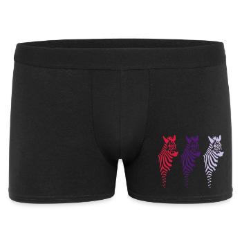 Three Zebras (b) - Männer Boxer Shorts - Schwarz - Vorne