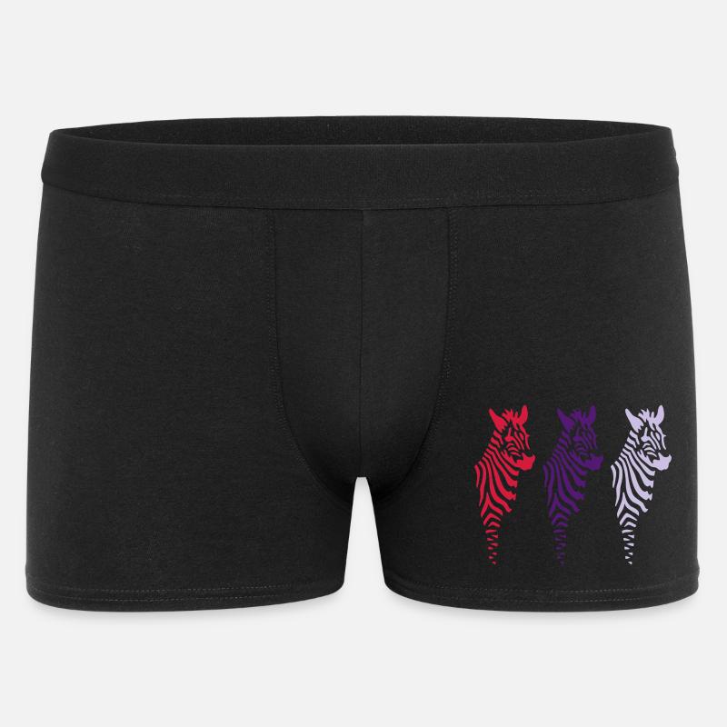 Three Zebras (b) - Männer Boxer Shorts - Schwarz