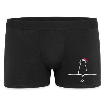 Chat noël cadeau noël chat - Boxer Homme - noir - Devant