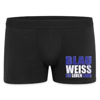 Blau Weiss ein Leben Lang - Männer Boxer Shorts - Schwarz - Vorne
