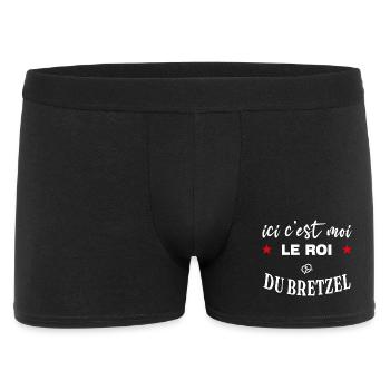 Ici c'est moi le roi du bretzel spécialité Alsace - Boxer Homme - noir - Devant