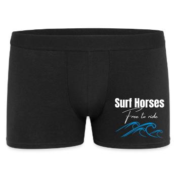 Surf Horses Free to Ride Waves - Men's Boxer Shorts - black - Front