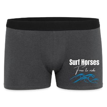 Surf Horses Free to Ride Waves - Men's Boxer Shorts - charcoal grey - Front