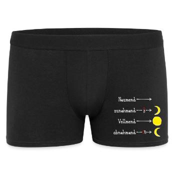 Mondphasen mit Eselsbrücke - hell - Männer Boxer Shorts - Schwarz - Vorne