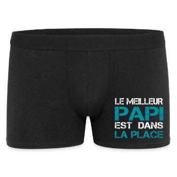 Le Meilleur Papa en Typo Distressed Turquoise - Boxer Homme - noir - Devant