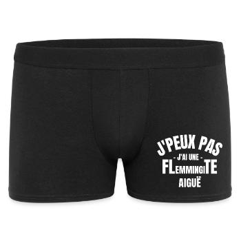 flemme, je suis fatigué, pas du matin - Boxer Homme - noir - Devant