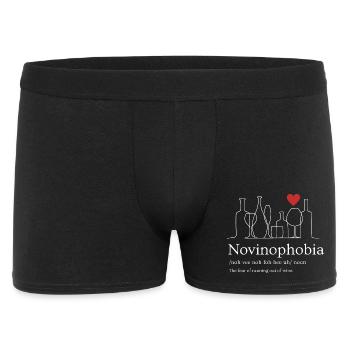 Novinophobia - Fear of running out of wine - Funny - Männer Boxer Shorts - Schwarz - Vorne