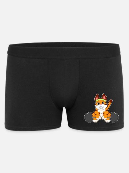 Tiger Bodybuilder Barbell Bodybuilding - Men's Boxer Shorts - black