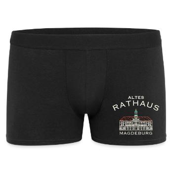 Magdeburg Altes Rathaus, Sachsen-Anhalt - Männer Boxer Shorts - Schwarz - Vorne