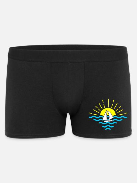 sunset sea sailboat - Men's Boxer Shorts - black