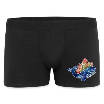 Whale Illustration with Coral | Protect the Sea - Men's Boxer Shorts - black - Front