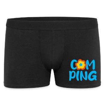 Camping Blume Comic Fan Camper Urlaub Outdoor - Männer Boxer Shorts - Schwarz - Vorne