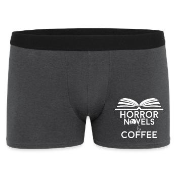 Book Lover Horror Novels and Coffee - Men's Boxer Shorts - charcoal grey - Front