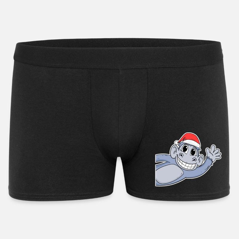 Affe Weihnachten - Männer Boxer Shorts - Schwarz