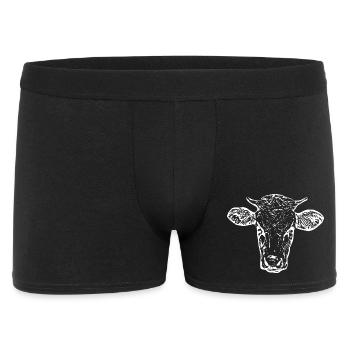 drôle vache tête de vache blanc cadeau fermier - Boxer Homme - noir - Devant