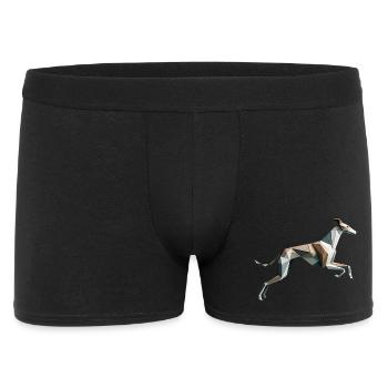 chien levrier qui court origami géométrique 3d - Boxer Homme - noir - Devant