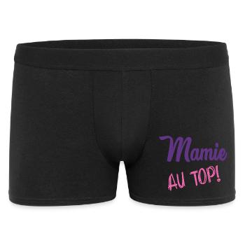 MAMIE. GRAND-MERE. FÊTE DES MÈRES. BONNE FÊTE - Boxer Homme - noir - Devant