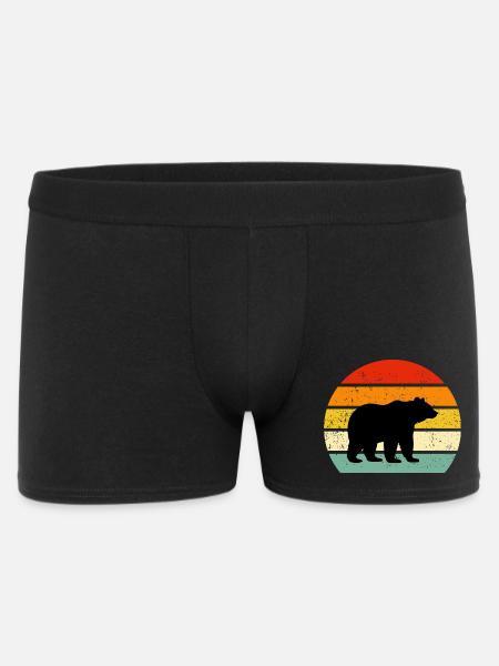 Ours Retro - T-shirt Vintage - Boxer Homme - noir