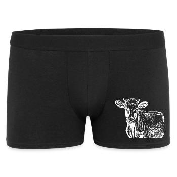 Personalized Cow T-Shirt Gift for Farmers - Men's Boxer Shorts - black - Front