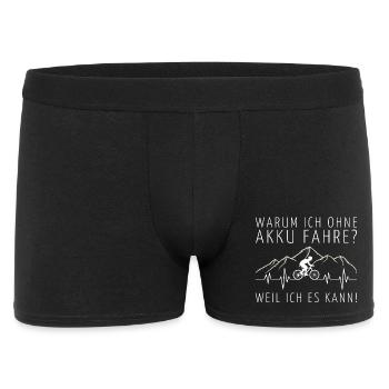 Warum ich ohne Akku fahre EKG MTB? - Männer Boxer Shorts - Schwarz - Vorne