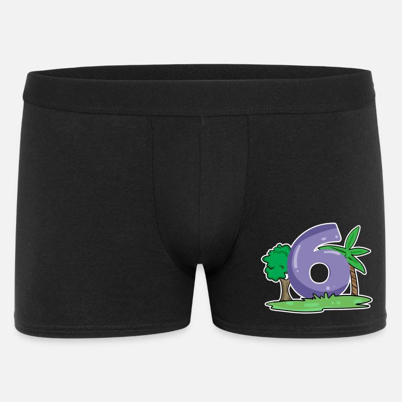 Nummer 6 Muster - Männer Boxer Shorts - Schwarz