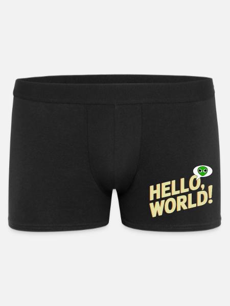Verspieltes Alien Hello World Design - Männer Boxer Shorts - Schwarz