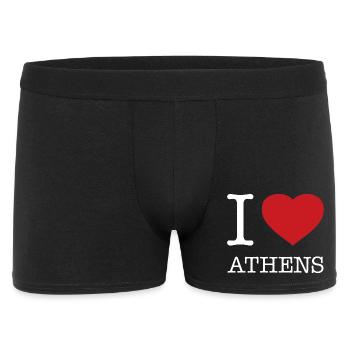 I LOVE ATHENS Greece Griechenland - Männer Boxer Shorts - Schwarz - Vorne