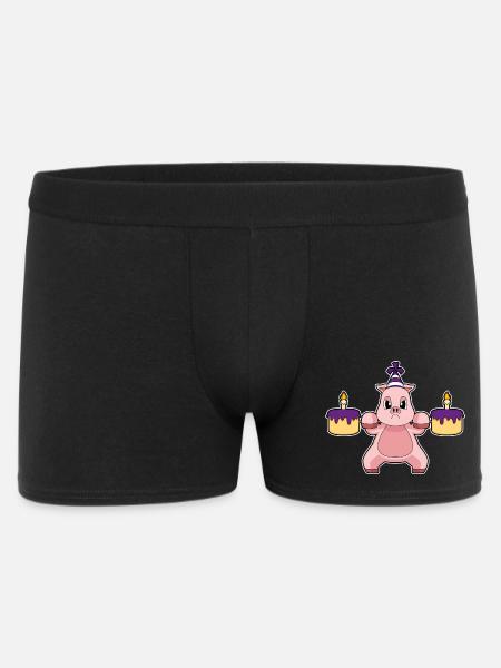 Cochon Anniversaire Musculation - Boxer Homme - noir