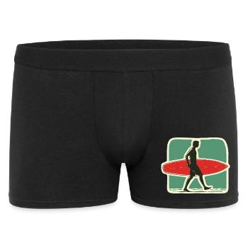 Retro Surfer - Lass die goldenen Tage des Surfens - Männer Boxer Shorts - Schwarz - Vorne