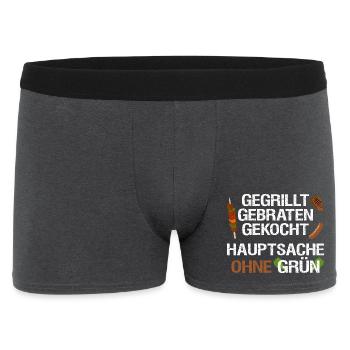 Fleisch Grillen ohne Grün - Männer Boxer Shorts - Anthrazit - Vorne
