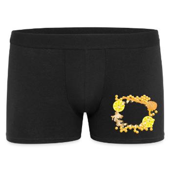 Ginger-Lemon-Honey Frame – Feel-Good Motif - Men's Boxer Shorts - black - Front