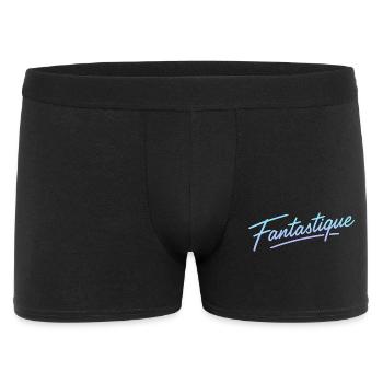 Neon 80er Schriftzug Fantastique - Männer Boxer Shorts - Schwarz - Vorne