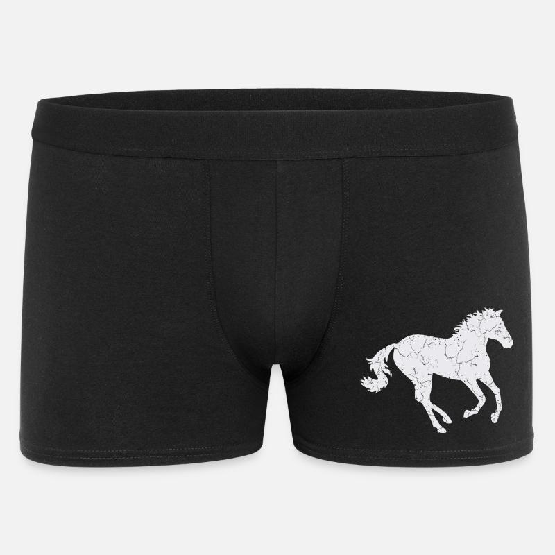 Cheval blanc au galop - Boxer Homme - noir