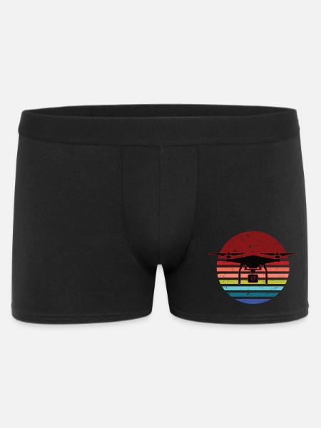 Vintage Drohne  - Männer Boxer Shorts - Schwarz