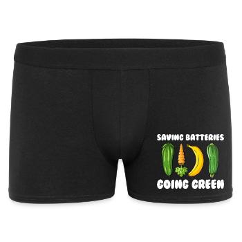 Batterien sparen Umweltfreundlich werden Freche Fr - Männer Boxer Shorts - Schwarz - Vorne