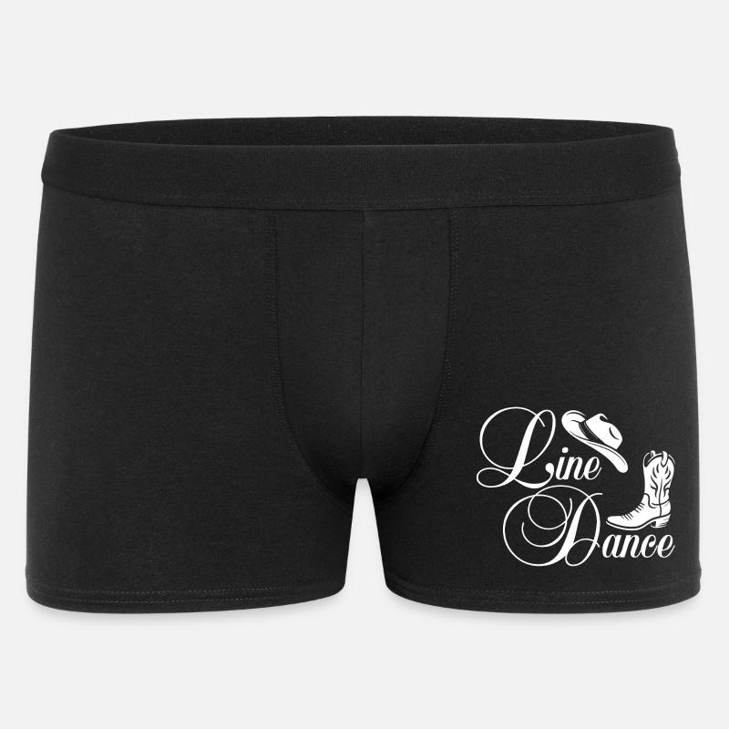 Line Dance Western Script - Männer Boxer Shorts - Schwarz