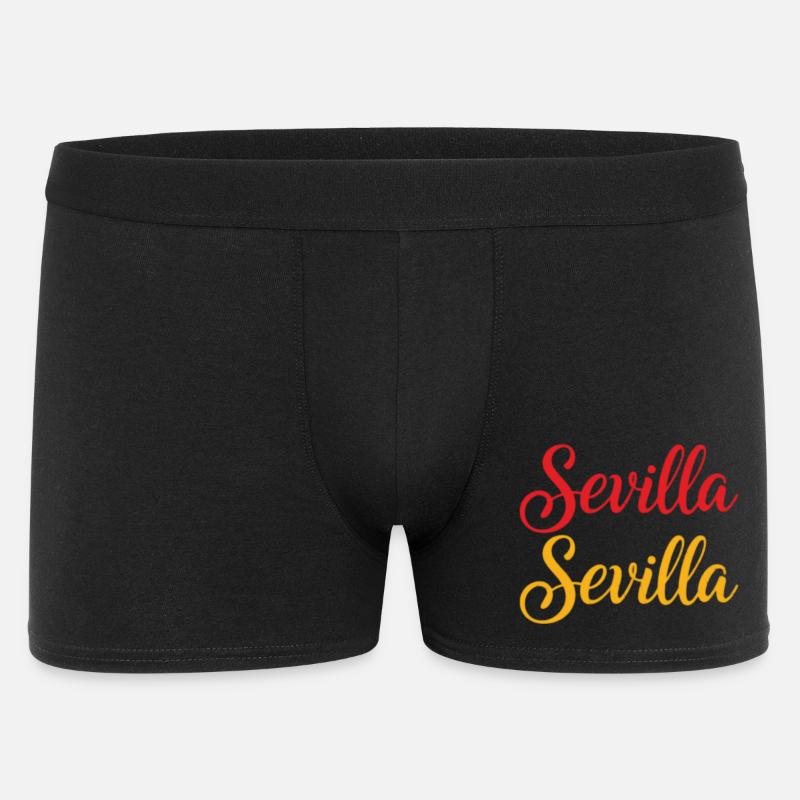Sevilla Script Duo Rot Gelb Retro - Männer Boxer Shorts - Schwarz